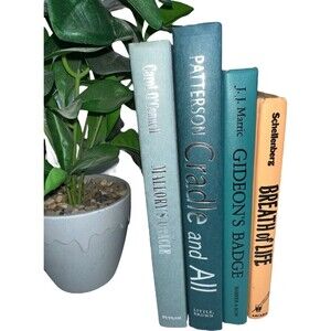 Vintage Hardcover Book Decor BLUE SHADES Shelf Staging Props for Home Decor